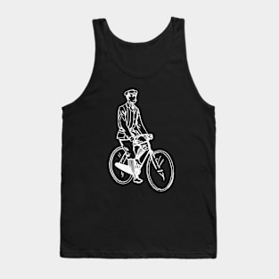 White Vintage Bicycle Cyclists Tank Top